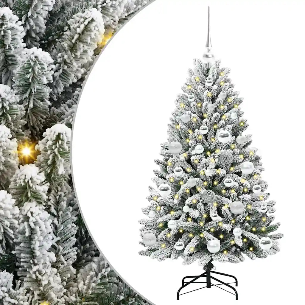Albero di Natale | Decorazioni natalizie artificiale con 150 LED Verde e Bianco 120 cm