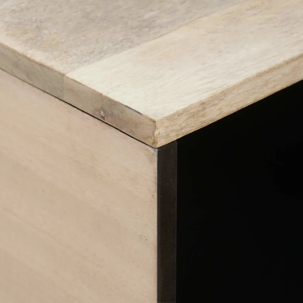 vidaXL Tavolino da salotto con lo scaffale Beige 80 x 50 x 40 cm