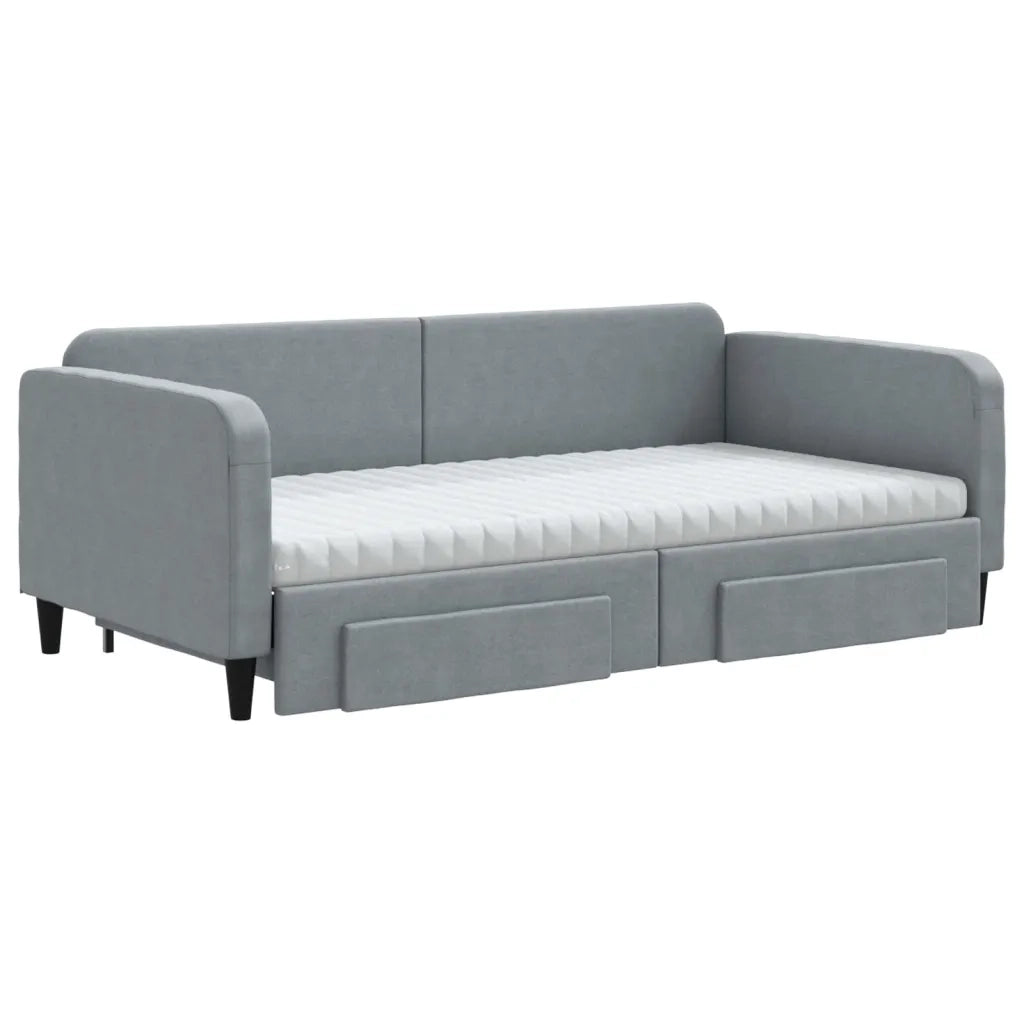 Divano Letto Estraibile Cassetti Grigio Chiaro 100x200 Tessutocod mxl 82730