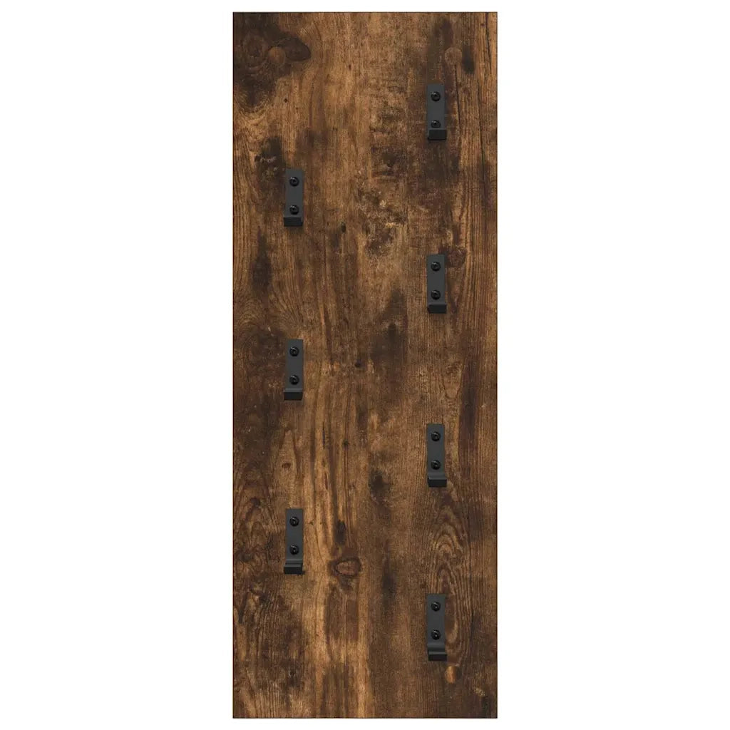 vidaXL Appendiabiti a muro Rovere fumo 30 x 1.5 x 80 cm