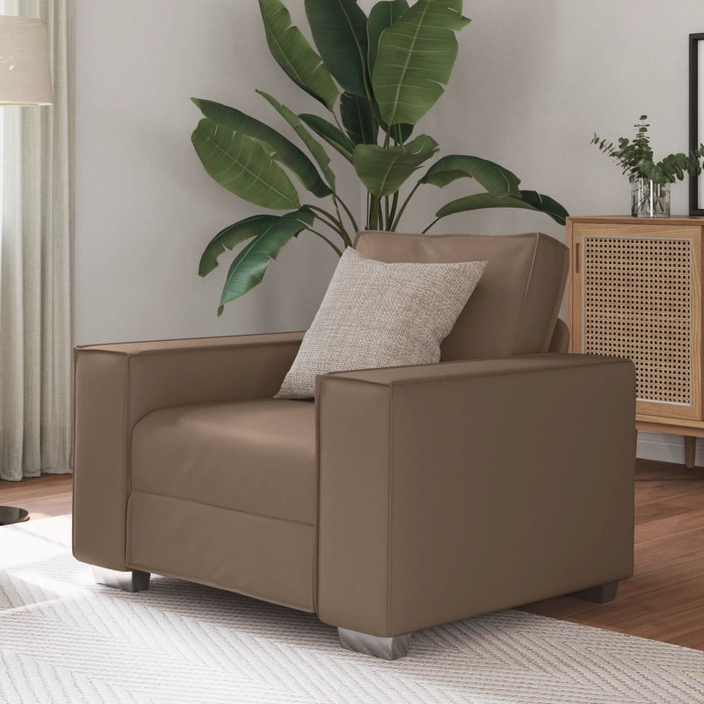 Sedia da soggiorno cappuccino  59 cm in pelle sintetica