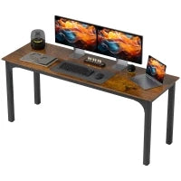 Scrivania da computer, design rustico, spazioso, truciolato, Marrone