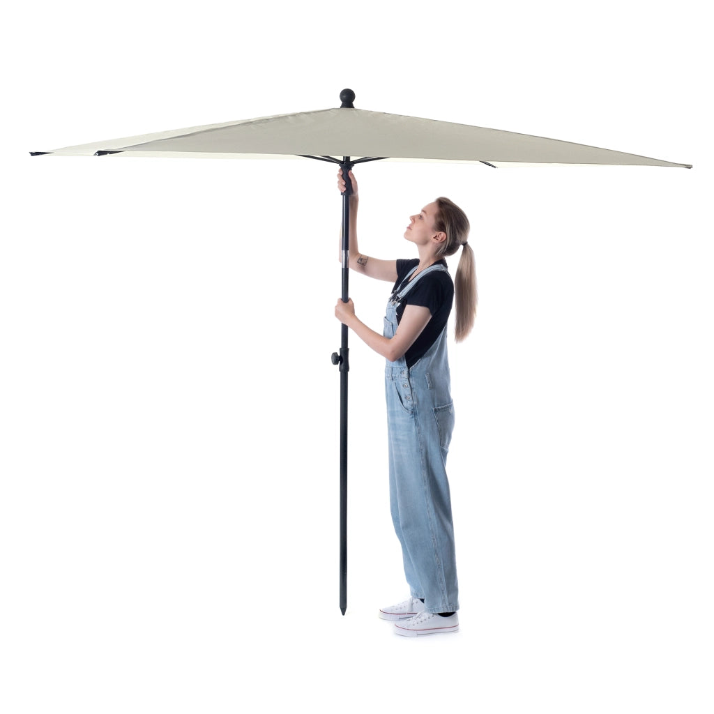 Ombrellone da giardino grande KADAX 210 cm, pieghevole, per balcone, con copertura rettangolare