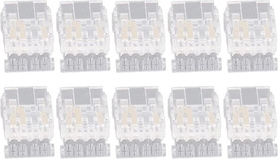 Connettori LED a 3 pin per cavo - 10 pezzi - Translucidi - Senza saldatura - Uso domestico ufficio - Elementi di connessione