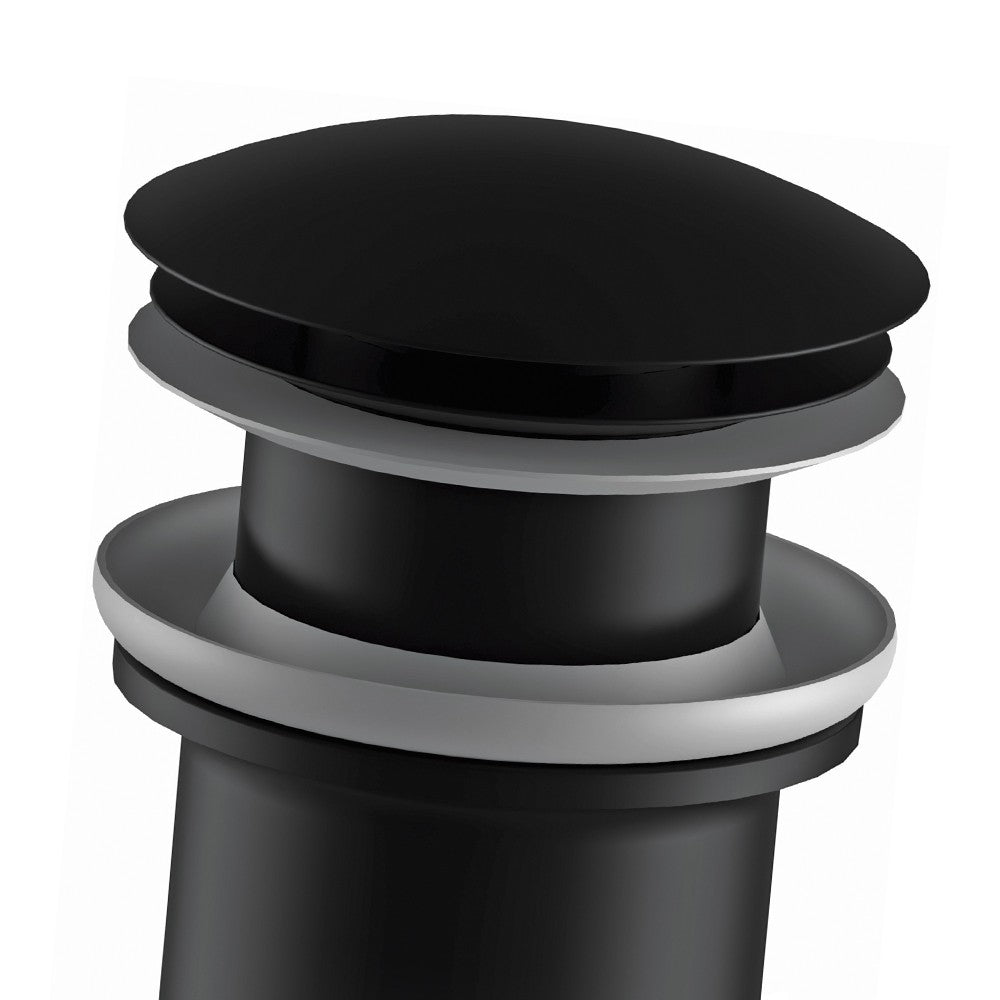 Scarico tondo automatico con click clack senza troppo pieno nero opaco