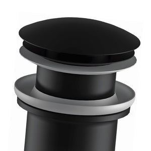 Scarico tondo automatico con click clack senza troppo pieno nero opaco