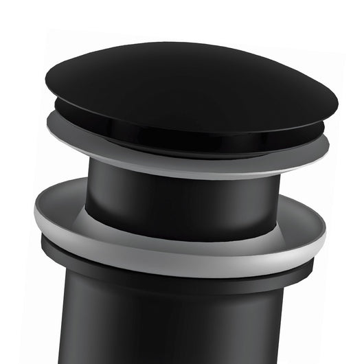 Scarico tondo automatico con click clack senza troppo pieno nero opaco