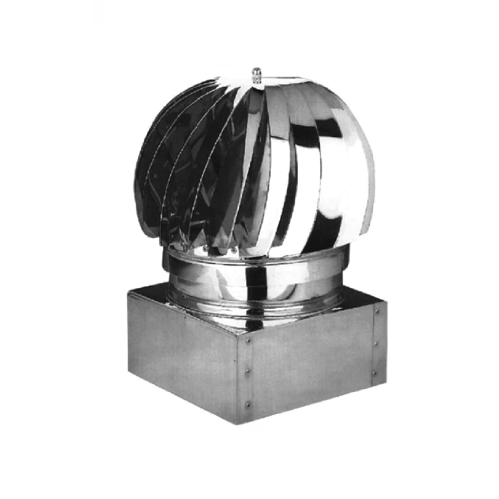 Cappello girevole base quadra in acciaio inox monoparete diverse misure fumaiolo radiante 370 X 370
