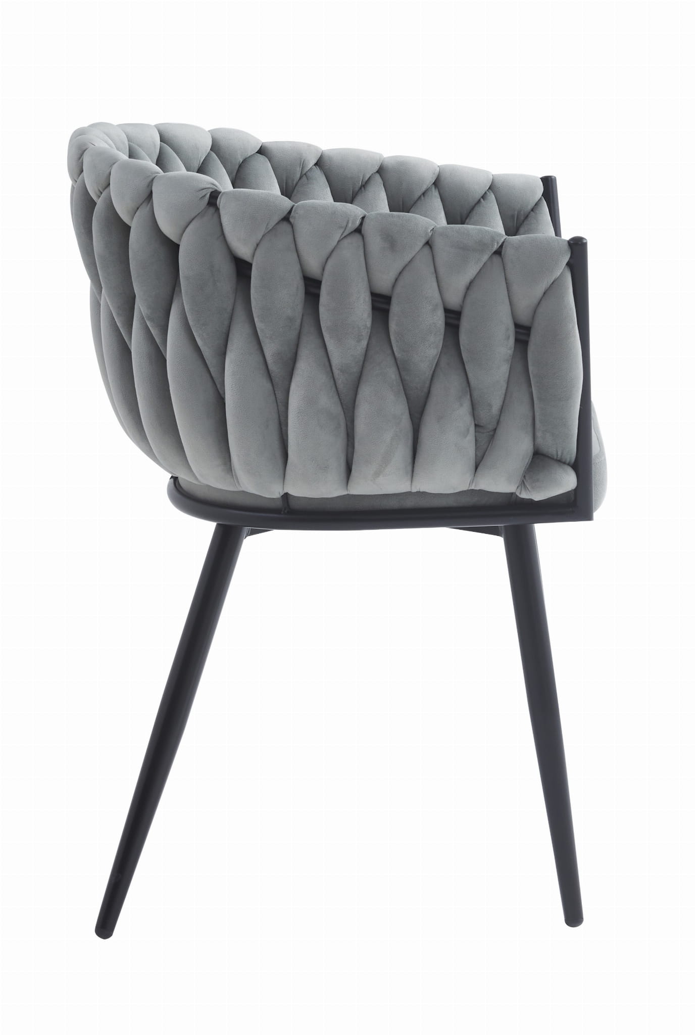 Sedia trapuntata in velluto grigio chiaro Valora MAYAN x 1 | stile moderno