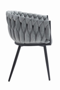 Sedia trapuntata in velluto grigio chiaro Valora MAYAN x 1 | stile moderno