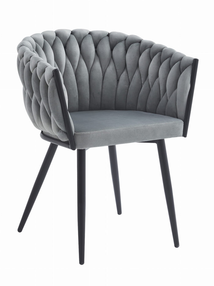 Valora MAYAN CHAIR Grigio chiaro Velluto imbottito x2