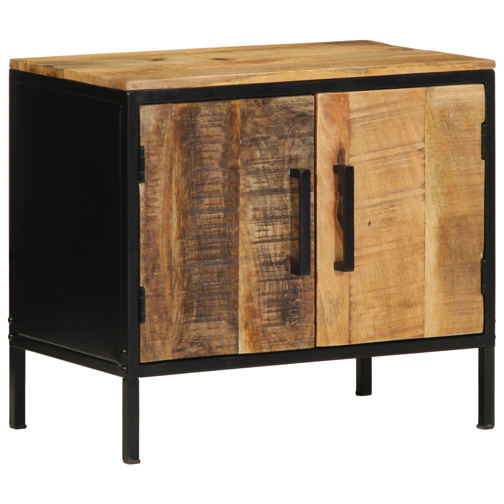 Comodini 2 pz 50x30x45 cm Legno Massello di Mango Grezzo