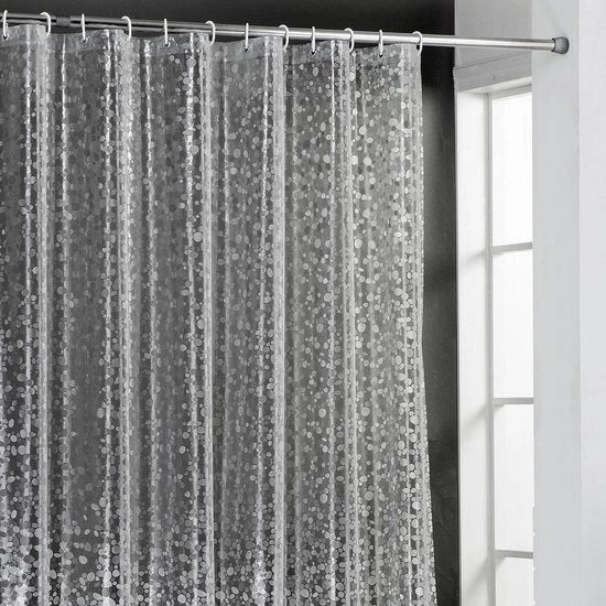 Douchegordijn schiuma e muffa resistente in plastica cristallizzata 3D - 180 x 180 cm - fori di passaggio in metallo inox - magneti pesanti - disegno pavimentato