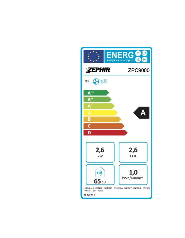 CONDIZIONATORE PORTATILE 9000BTU/H SOLO FREDDO CLASSE A