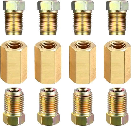 Set di Connettori e Viti per Tubi di Frenatura in Rame e Bronzo - per la maggior parte delle Auto e dei Veicoli Commerciali