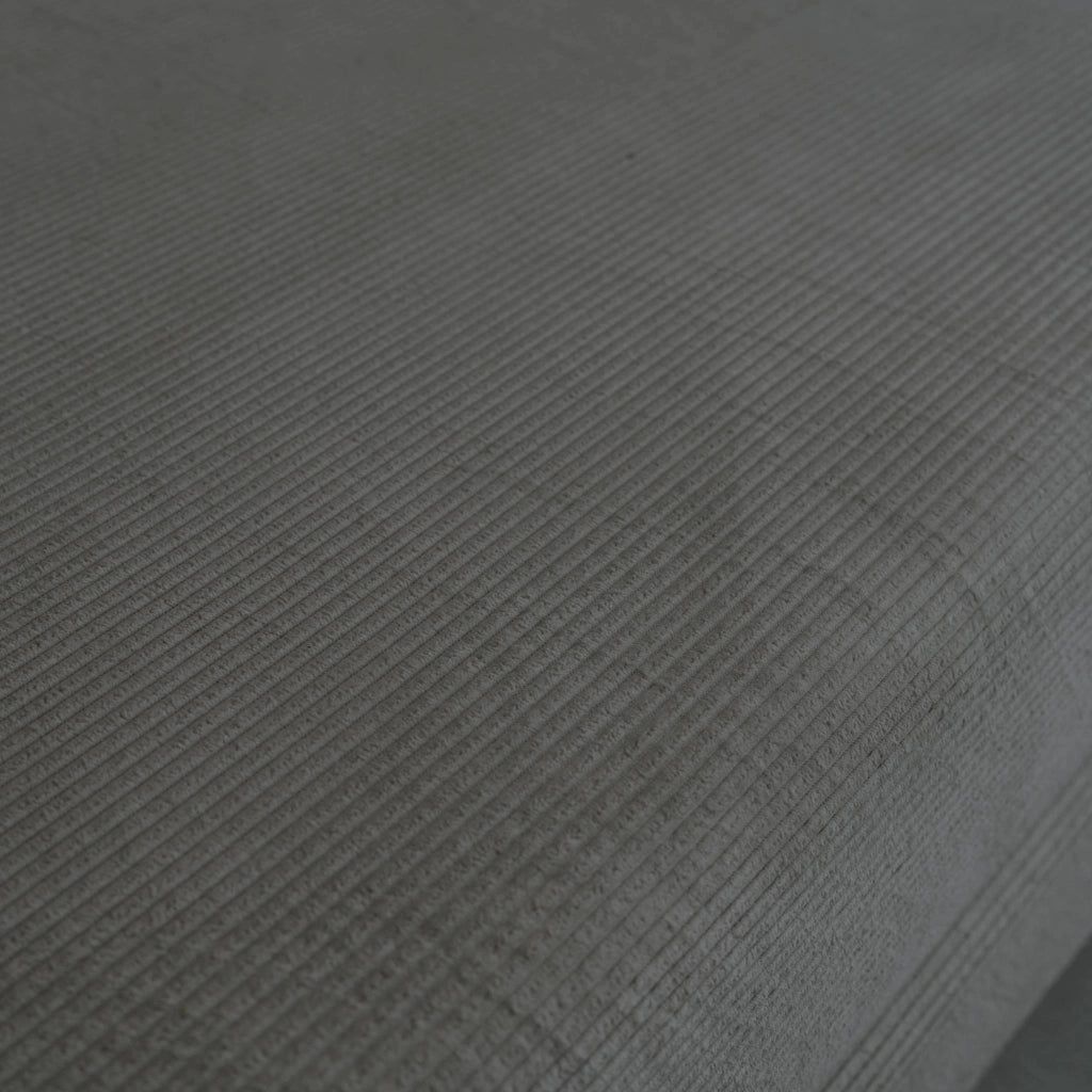 Divano letto futon in velluto a coste e struttura cromata, grigio