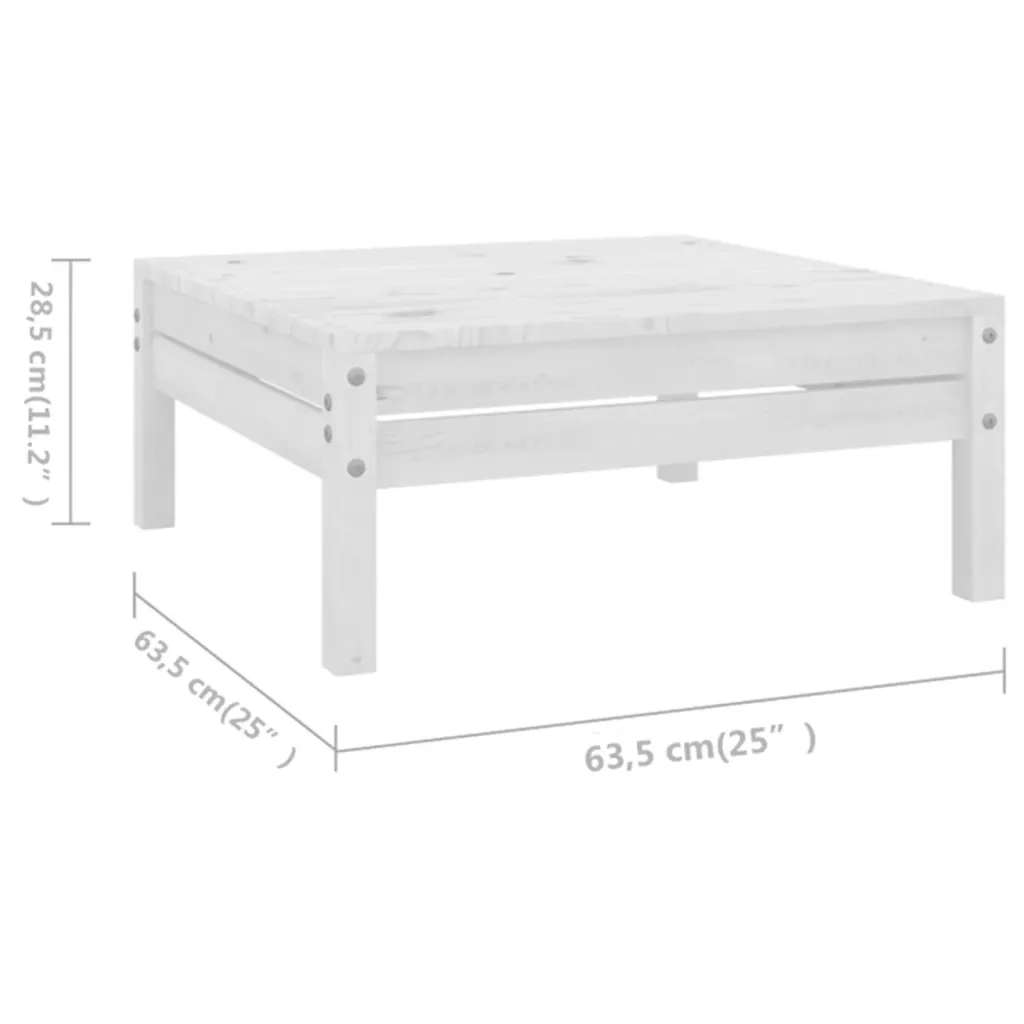 Set Salotto da Giardino 10 pz in Legno Massello di Pino Bianco 3083120