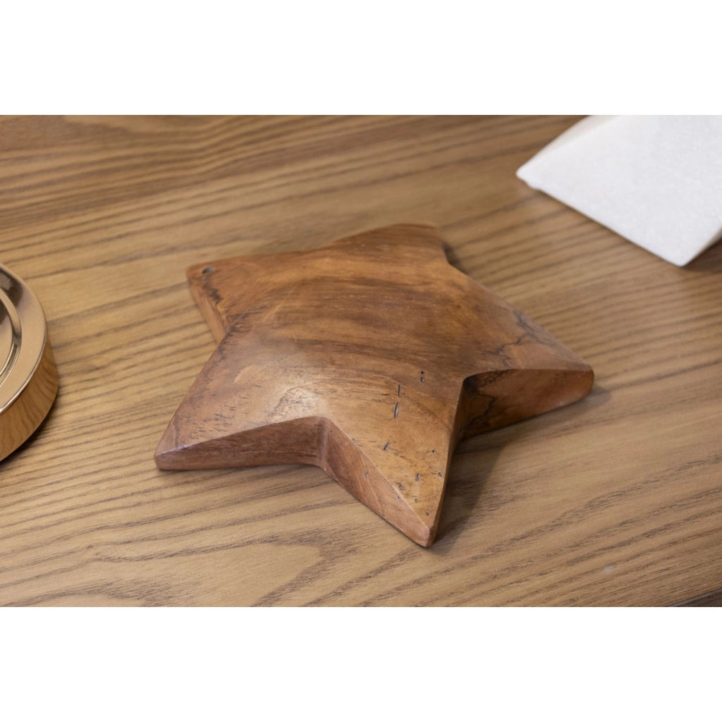 Scultura Star 1, Marrone, Legno, 19x5x19 cm