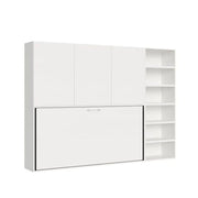 Letto singolo a scomparsa Kando comp.F con materasso bianco frassino