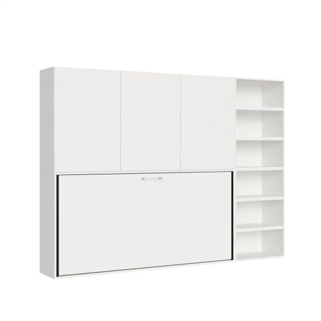 Letto singolo a scomparsa Kando comp.F con materasso bianco frassino