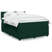Giroletto a Molle con Materasso Verde Scuro 140x190 cm Velluto 3290031