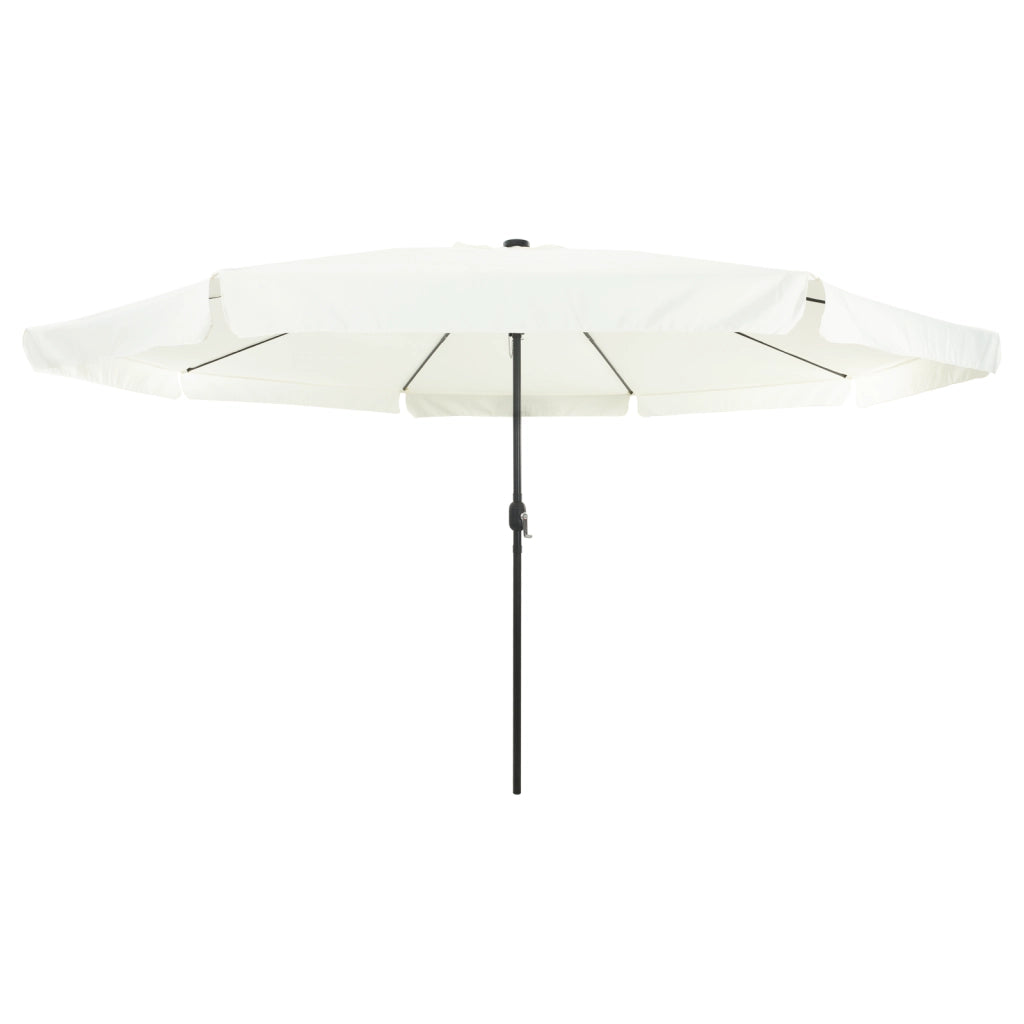 Parasol da Giardino  con Luci LED Ã¸395x245 cm Bianco Sabbia