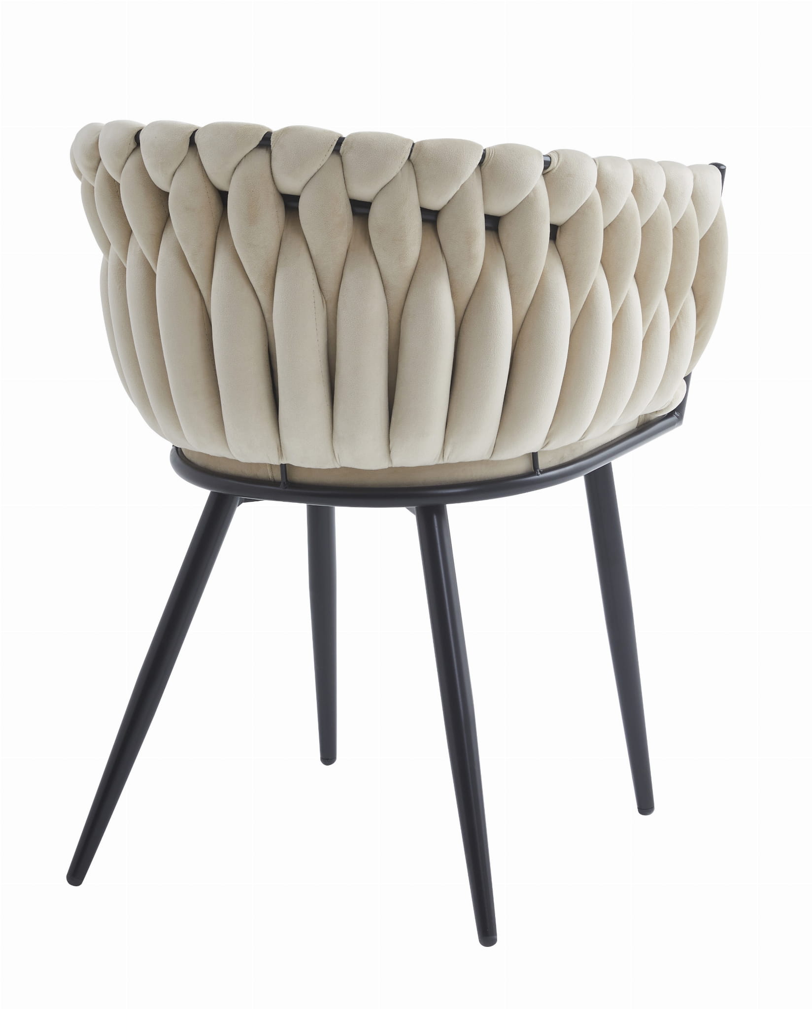 Sedia Valora MAYAN in velluto beige con gambe nere