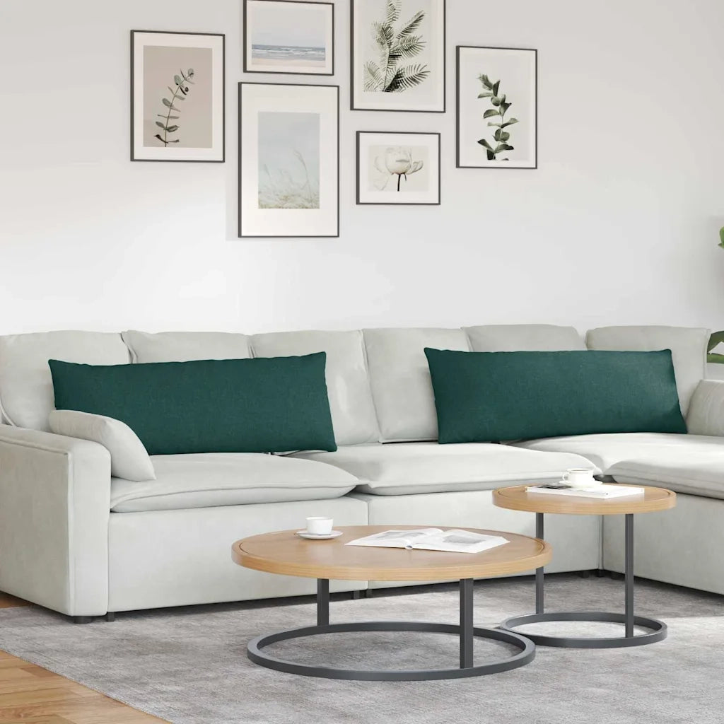 Cuscini da Divano 2 pz | Cuscini per sedie Verde Scuro 120 x 40 cm Tessuto