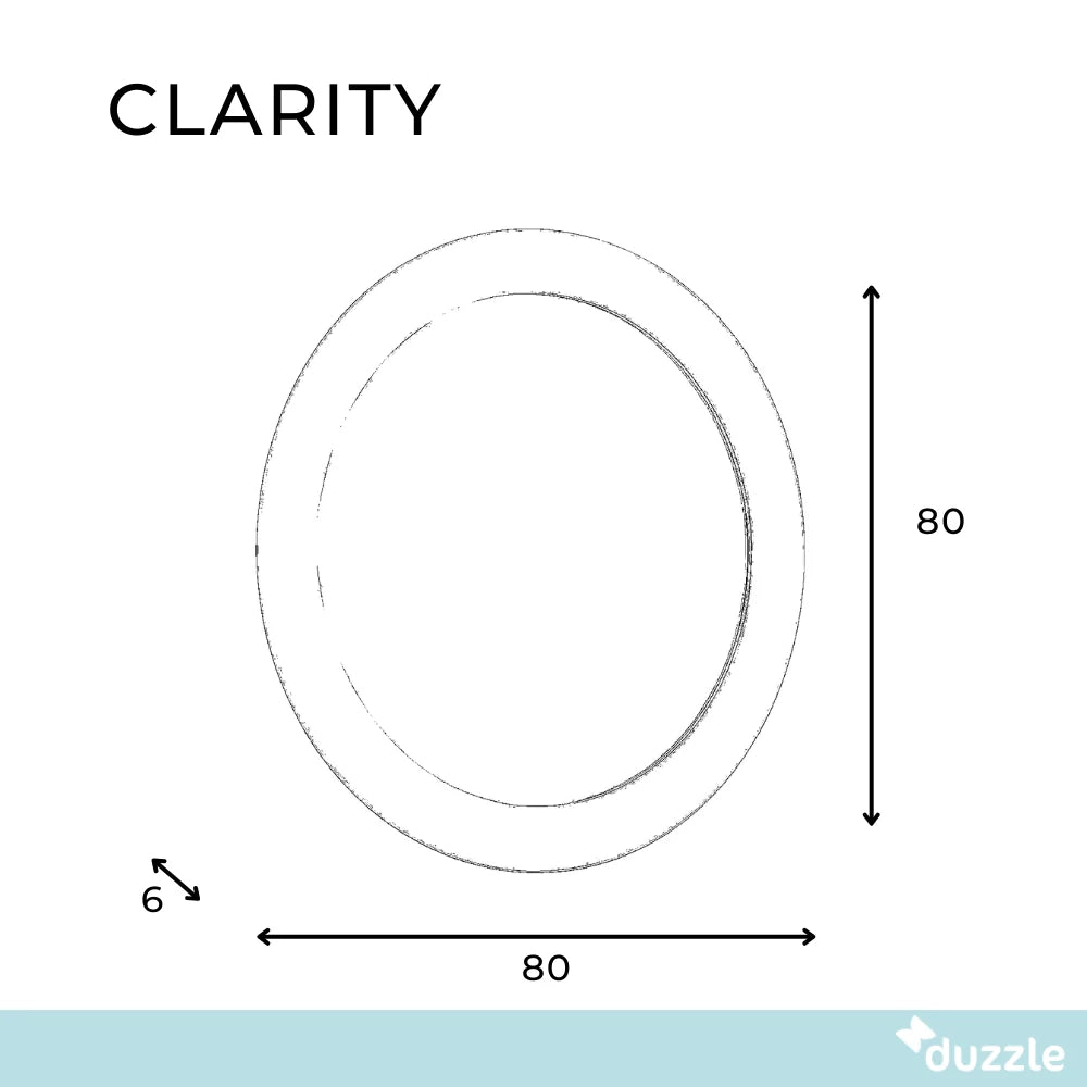 Specchio rotondo da parete Clarity con cornice in legno oro | Duzzle