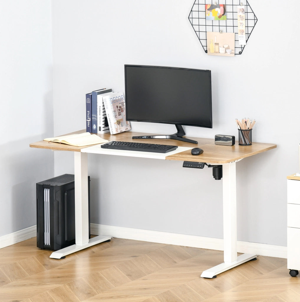 Scrivania elettrica 140x70 cm bianca – altezza regolabile e passacavi