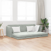 Divano Letto a Terra 2-in-1 Grigio Chiaro 213x144x60 cm Velluto