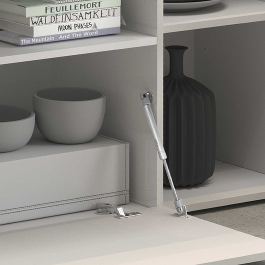 WHOUS Credenza Soggiorno Bianco Lucido, Made in Italy STILE: 2 ante 1 ribalta e 1 cassetto