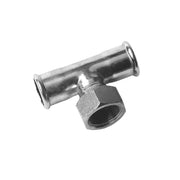 Tee con derivazione filetto f a pressare in acciaio inossidabile  1/2" x 22 x 22ATUSA