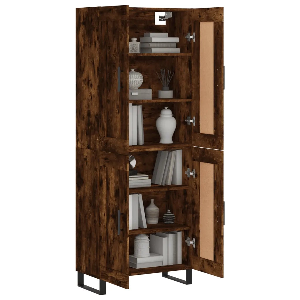 vidaXL Credenza Rovere Fumo  69,5x34x180 cm in Legno Multistrato