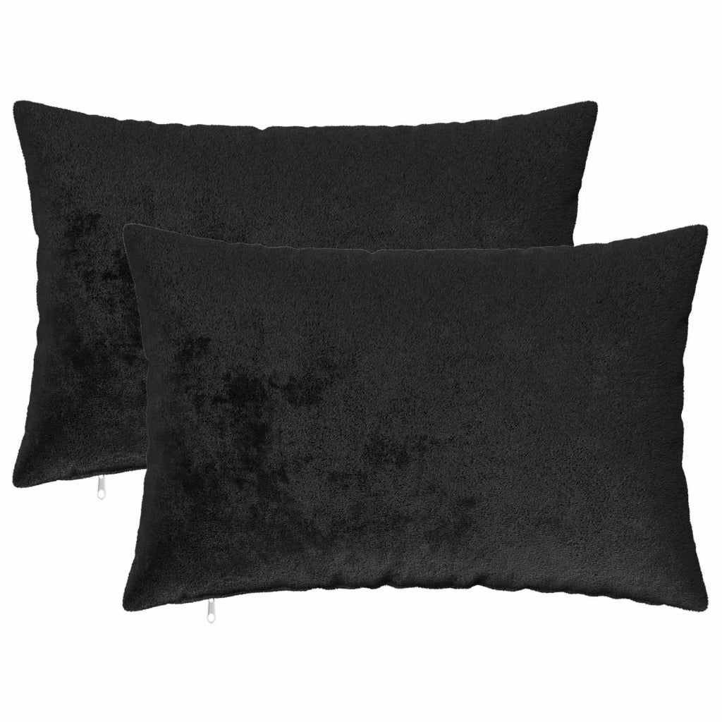 Federa 2 pcs HEERLEN Nero 40 x 60 cm Flanella 909393