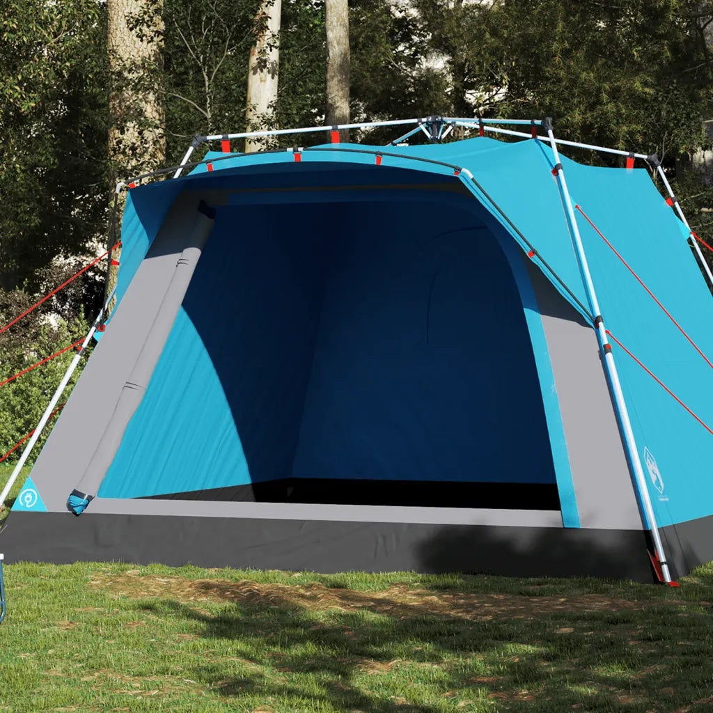 Tenda da Campeggio Cabina 4 Persone-Tenda per Escursionismo Blu a Rilascio Rapido 566319