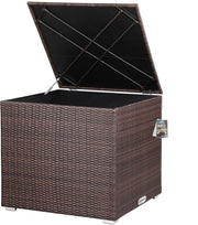 ® Baule da Giardino 318 L Impermeabile 75x75x70cm Contenitore Esterno Polyrattan Marrone