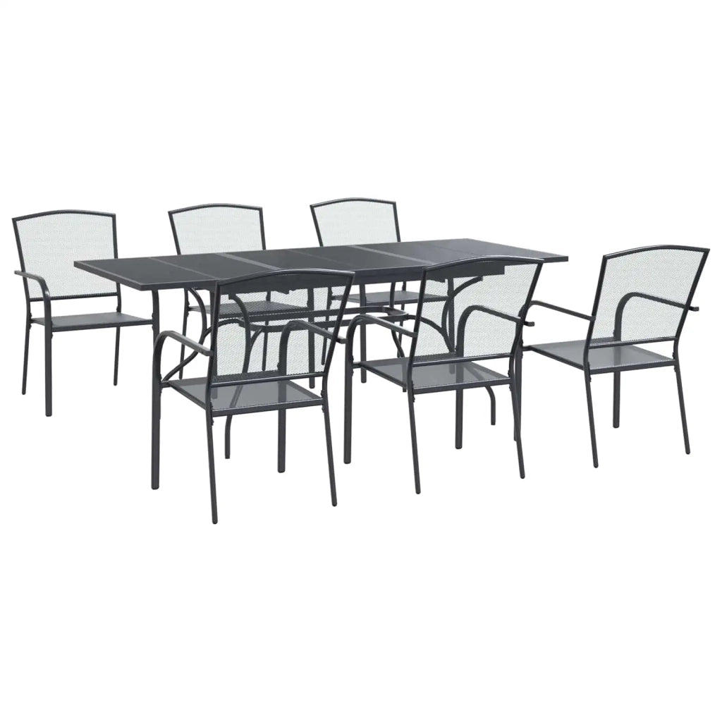 Set da Pranzo per Giardino 7 pcs Antracite 212 x 90 x 76 cm 3429140