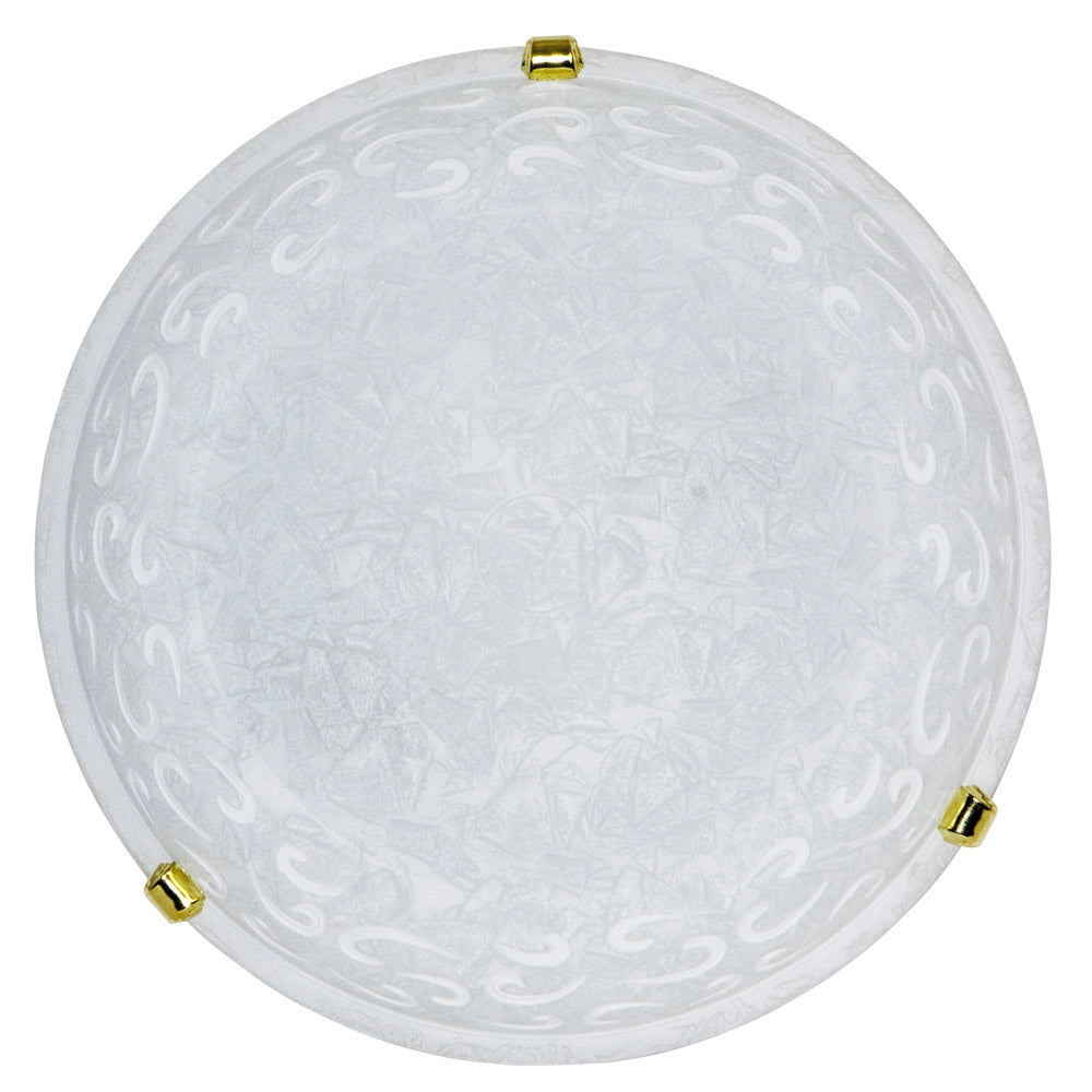 Plafoniera 2xE27 Ganci Oro Vetro Screpolato Bianco E-Energy Asia