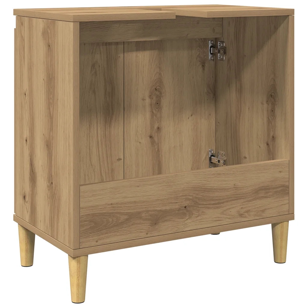 Mobile Lavabo Rovere Artigianale 58x33x60 cm Legno Multistrato 857115