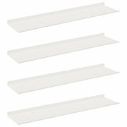 4 pz Mensola | Ripiano | Scaffale sospesa Bianco 80 x 18 x 2,5 cm Acciaio