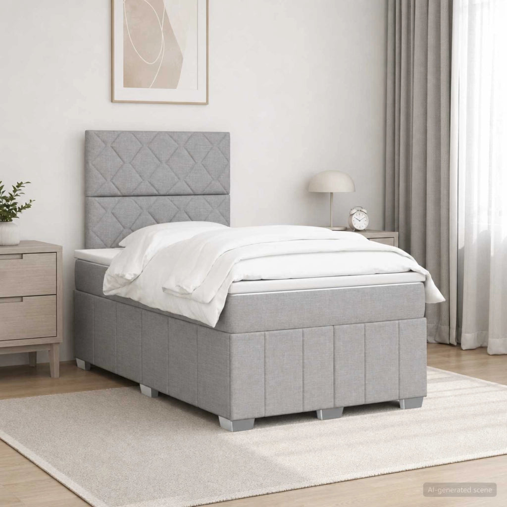 Letto box spring con materasso Grigio Chiaro 120 x 190 cm 3454099
