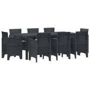 Set da Pranzo per Giardino 9 pcs Antracite Polipropilene 3378573