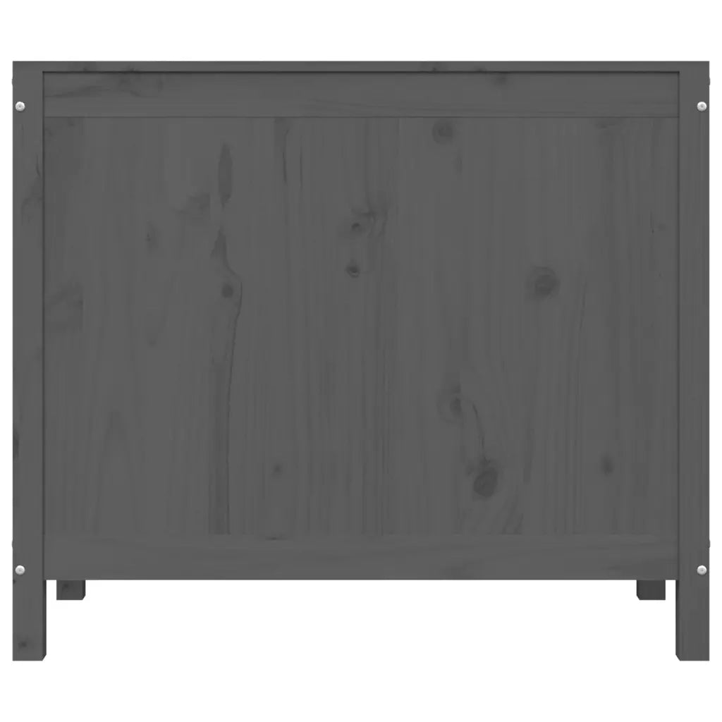 Contenitore per Bucato Grigio 88,5x44x76 cm Legno Massello Pino