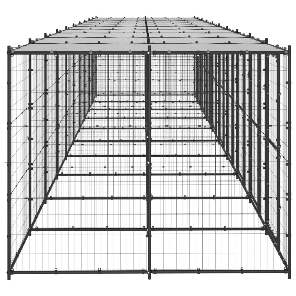Gabbia per Cani da Esterno in Acciaio con Tetto 24,2 mÂ² cod mxl 57016