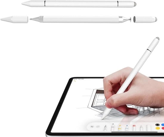 Stilo per smartphone, tablet 3-in-1 stilografico magnetico, universale stilografico capacitivo (bianco)