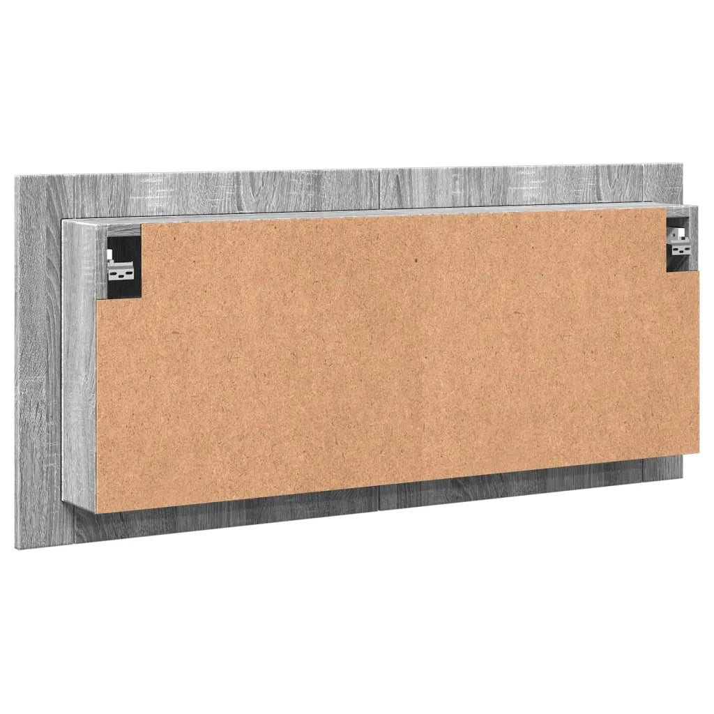 Armadietto Specchio con LED da Bagno Grigio Sonoma 100x12x45 cm 834960