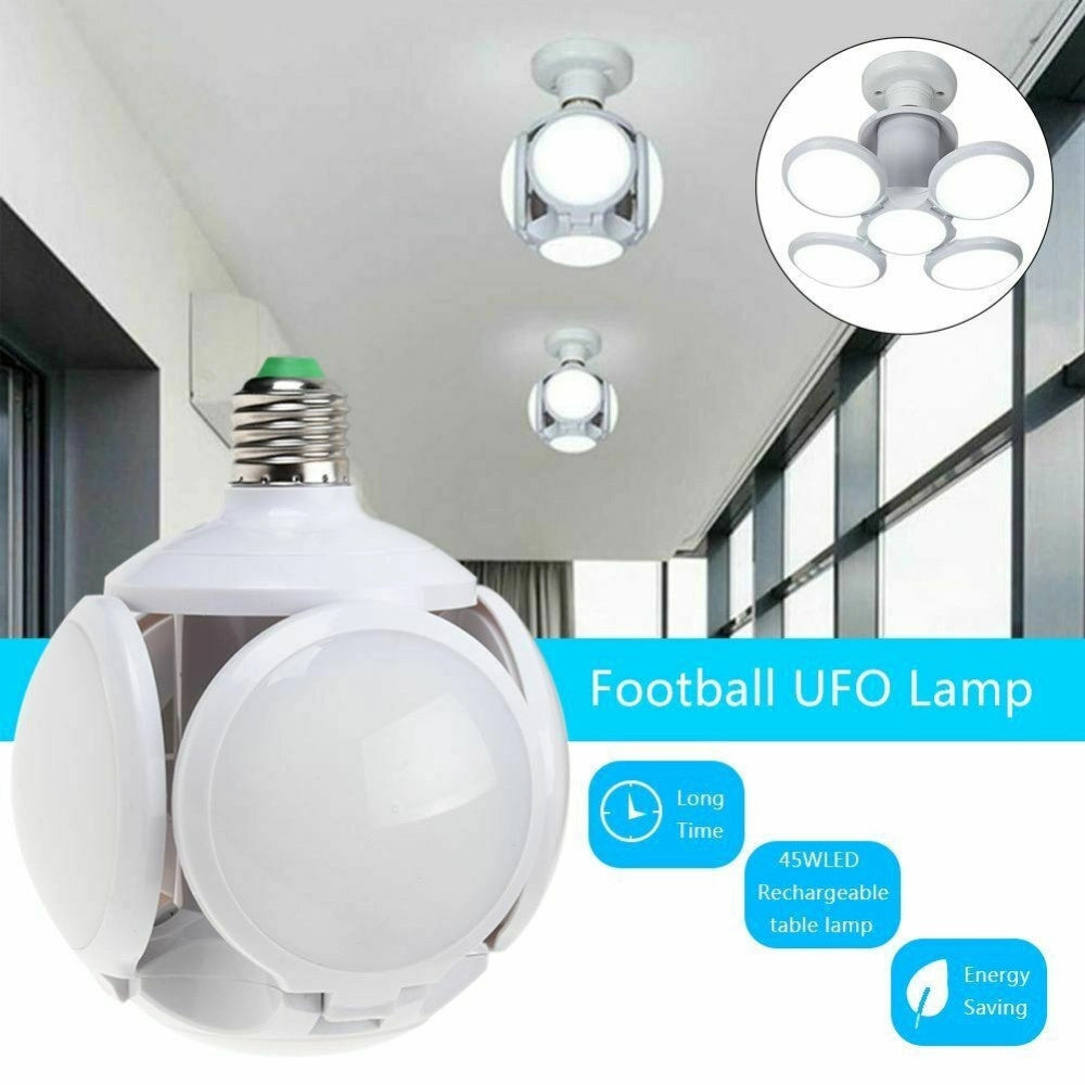 Trade Shop - Lampada Lampadario Deformabile Led 40w 6800k 5 Vie Bianca Attacco E27 Ufo Palla -