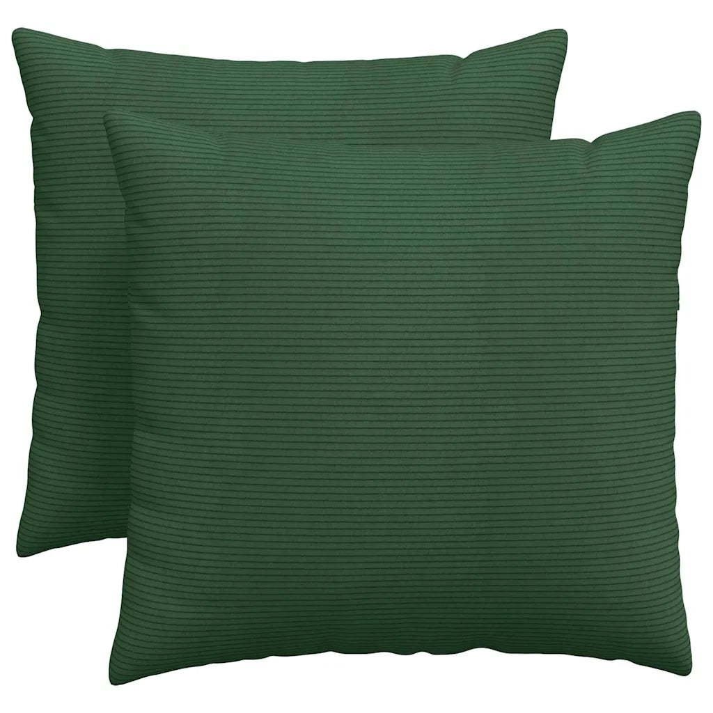 Cuscini da Divano 2 pz-Set di 2 Cuscini per Sofa Verde Scuro 50 x 50 cm Tessuto in Cords 639521