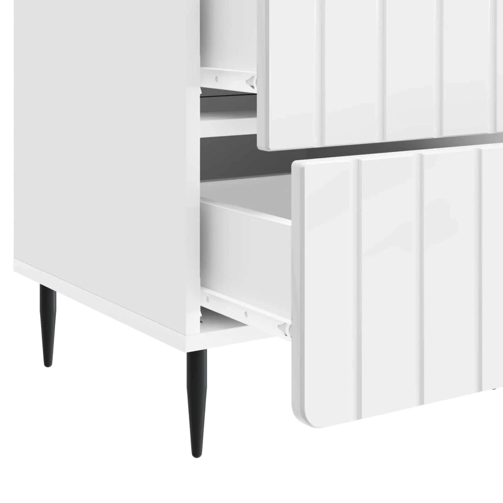 Armadio da Notte con cassetto Bianco Lucido 43x 41 x 68 cm